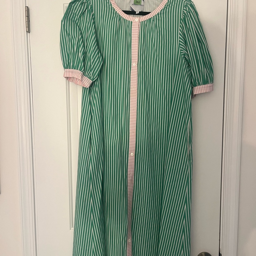 Addison Bay Striped Green and Pink Dress